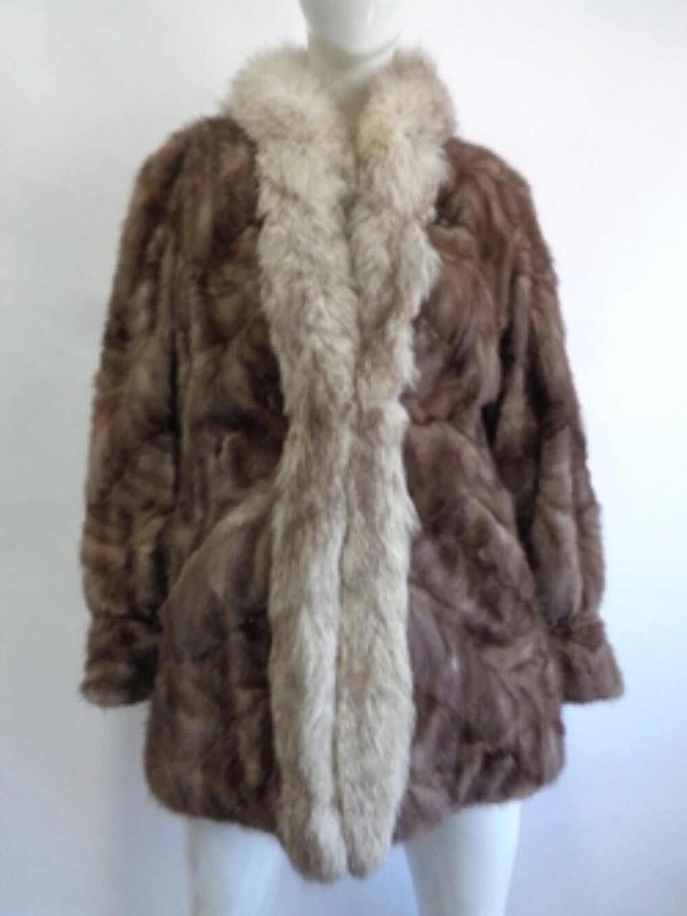 SCRAP ITEM: CANADIAN LUTETIA MINK & FOX FUR COAT JACKET ARTS & CRAFTS